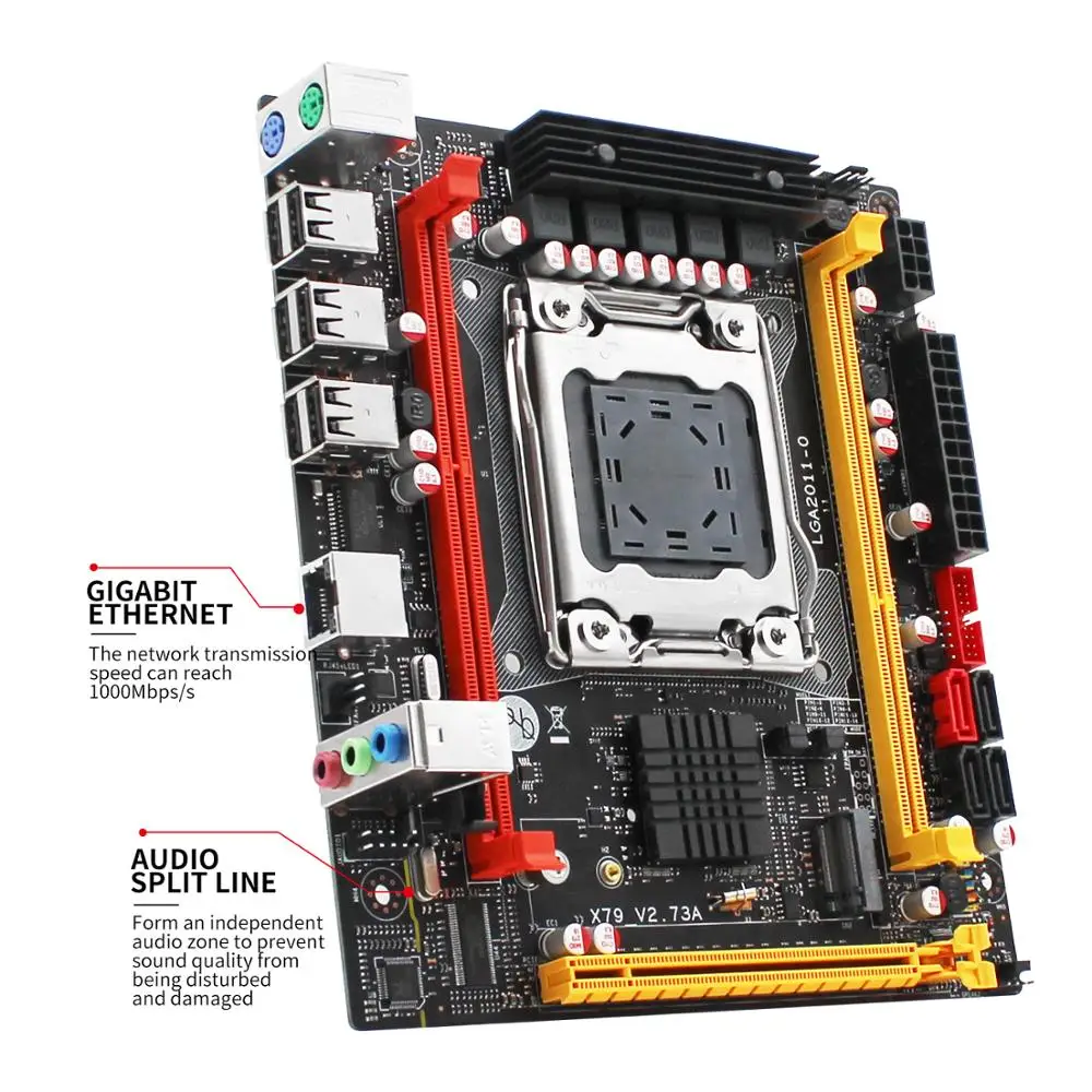 Kit matičnoj ploči X79 LGA 2011 procesor Intel Xeon E5 2620 V2 i 16 GB = 2 * 8 GB ram-a DDR3 ECC Mini-itx Matična ploča X79 V2.73A Slika 2