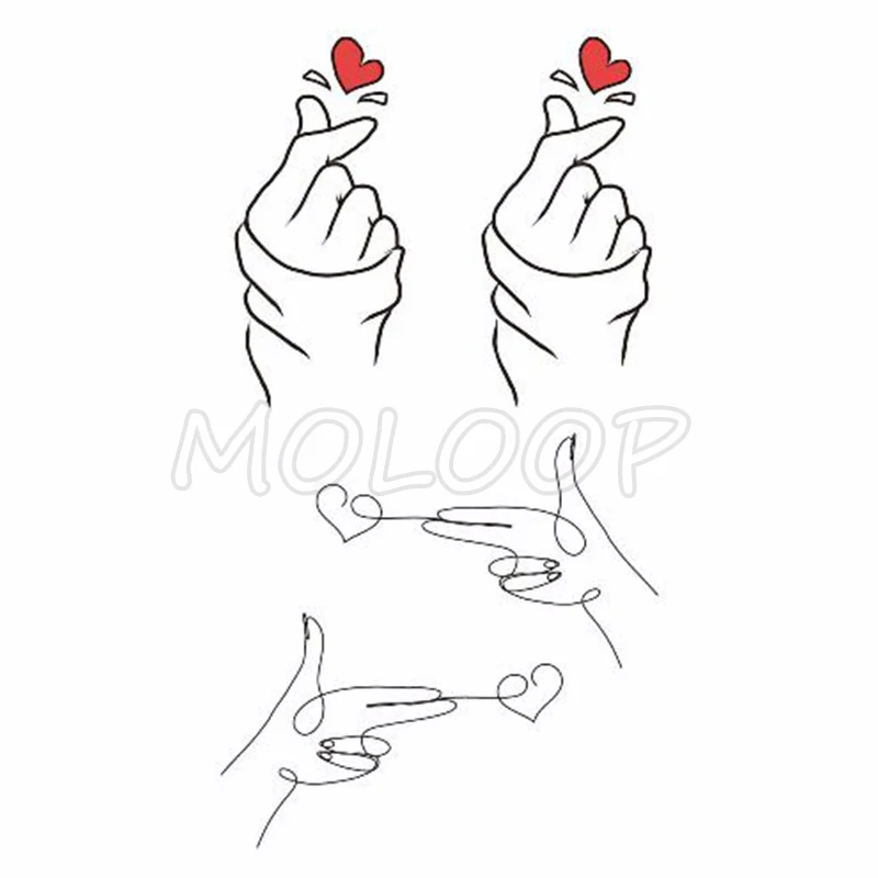 Držeći se Za Ruke, U Ljubavi Naljepnice Ruka Srce Tetovaža Body Art Šminka je Vodootporna Privremene Ženske i Muške Lažne Tetovaže Slika 0