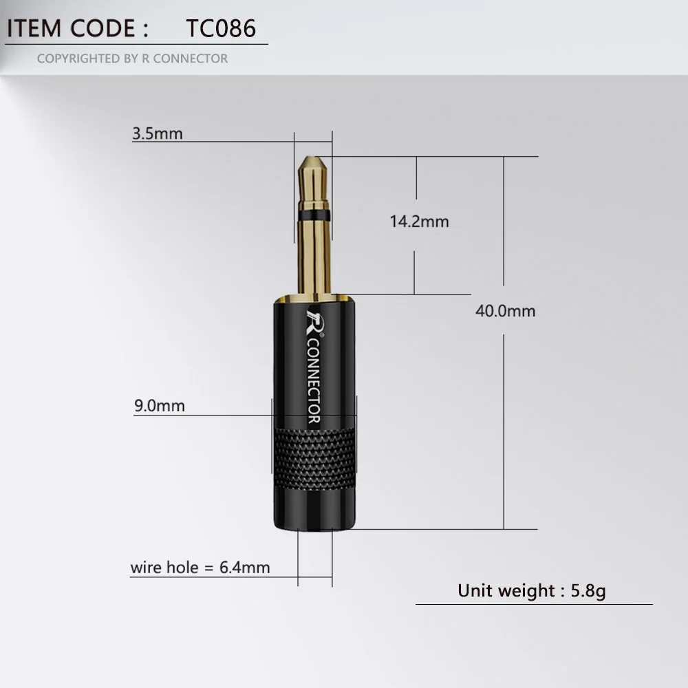 1 kom. Mono Konektor 3,5 mm 2 Pol Audio Priključak Priključak od 3,5 mm Priključak Za Slušalice Priključak za Mikrofon Slika 4