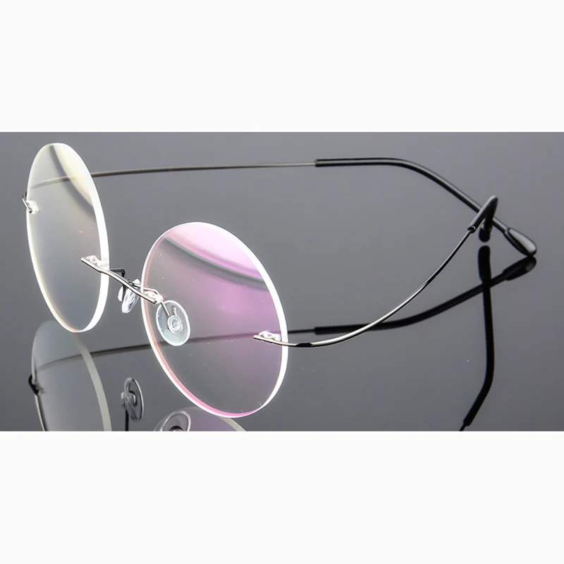 2018 nove okrugle naočale, naočale u титановой ivicom, možete prilagoditi bodove na recept, Modni bez okvira ženske naočale Slika 0