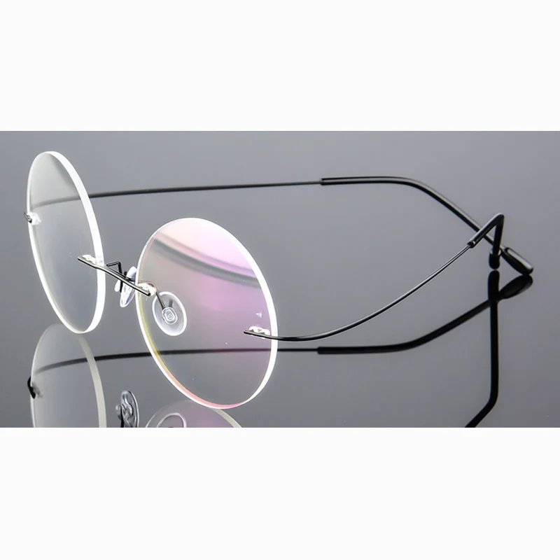 2018 nove okrugle naočale, naočale u титановой ivicom, možete prilagoditi bodove na recept, Modni bez okvira ženske naočale Slika 1