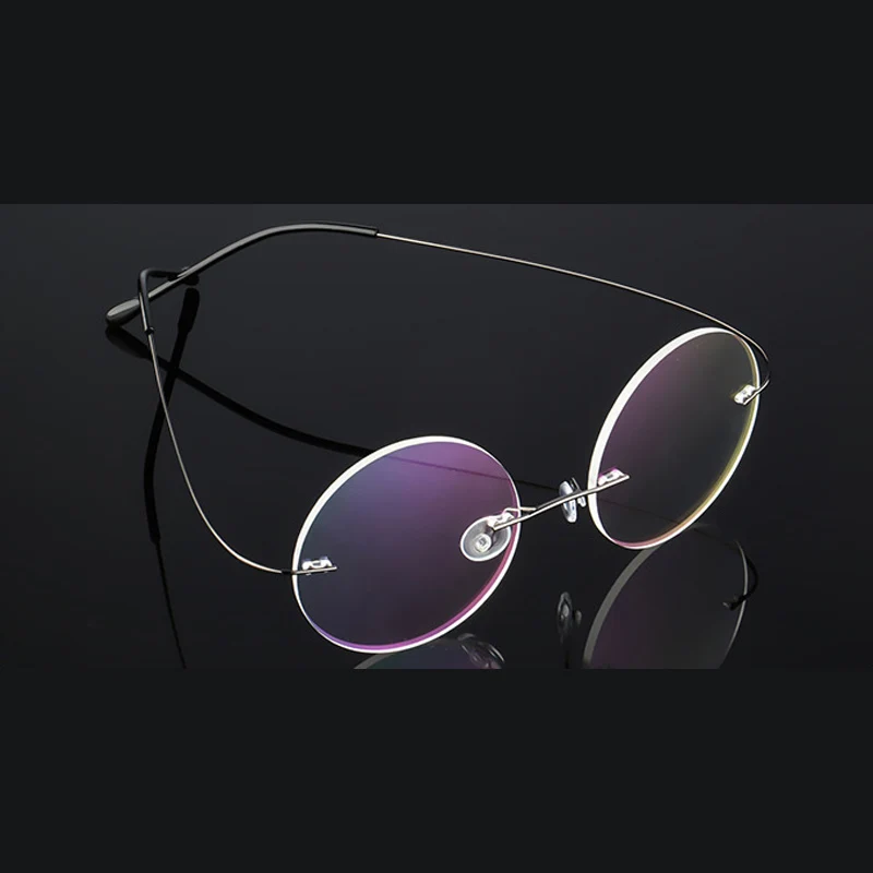 2018 nove okrugle naočale, naočale u титановой ivicom, možete prilagoditi bodove na recept, Modni bez okvira ženske naočale Slika 2