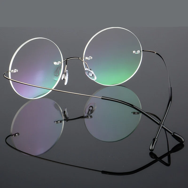 2018 nove okrugle naočale, naočale u титановой ivicom, možete prilagoditi bodove na recept, Modni bez okvira ženske naočale Slika 3
