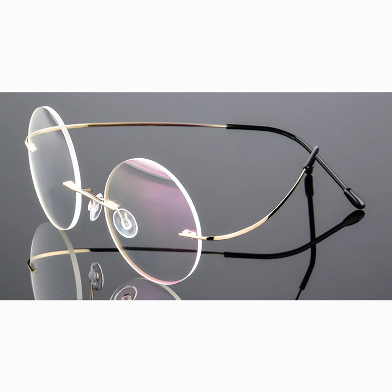 2018 nove okrugle naočale, naočale u титановой ivicom, možete prilagoditi bodove na recept, Modni bez okvira ženske naočale Slika 4