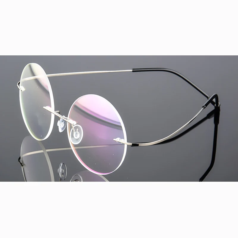 2018 nove okrugle naočale, naočale u титановой ivicom, možete prilagoditi bodove na recept, Modni bez okvira ženske naočale Slika 5