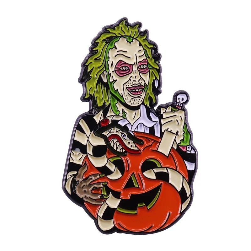 DZ825 Horor Film Emajl Pin Halloween Broševi Torba S Lapels Pin Crtani Svečane Ikonu Nakit, Dar za Djecu Prijatelja Slika 1