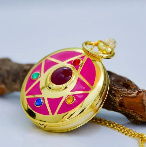 Veleprodaja 20 kom./lot Sailor Moon Moderni satovi, džepni sat, lanac poklon Slika 0