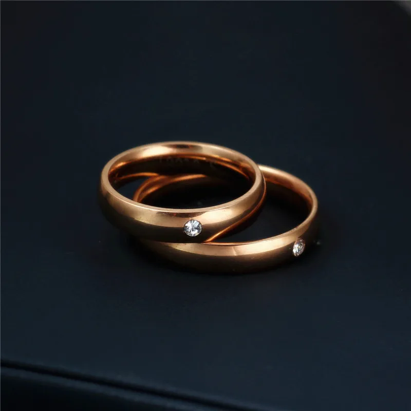 Ramos Prsten Od Nehrđajućeg Čelika Za Žene I Muškarce Jednostavno Jedan Cirkon Angažman Modni Nakit Prstenje Za Muške Zurke Vjenčanja Slika 5