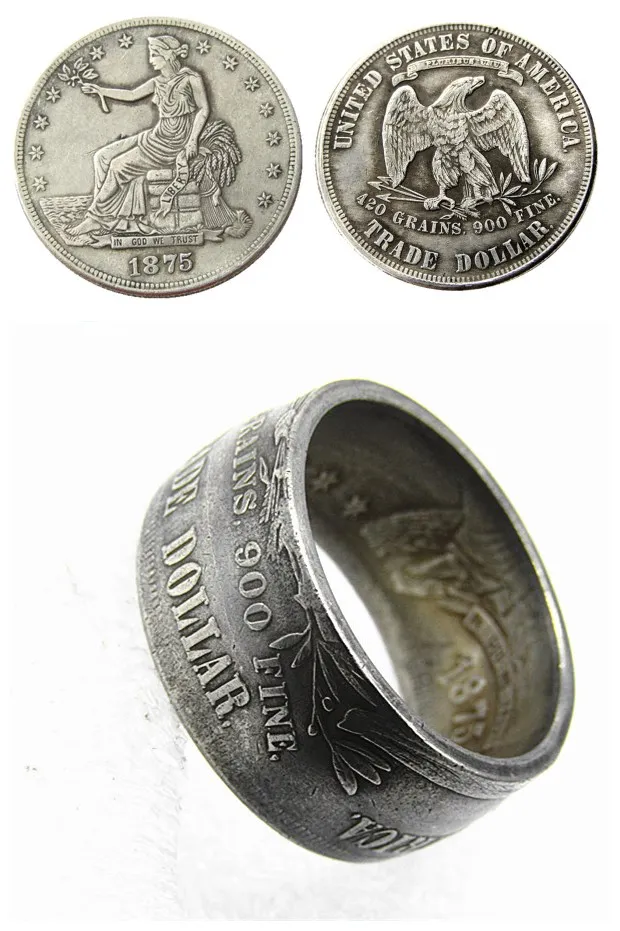 Prsten za kovanice u AMERIČKIM dolarima Od Bakar-никелевого legure Ručni rad u veličinama od 8-16 Slika 4