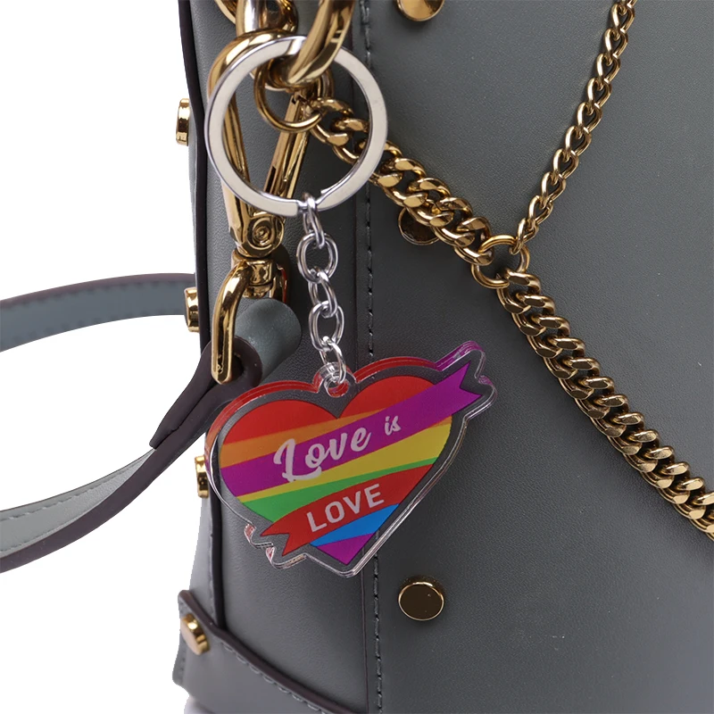Modni LGBT Zastava Prelijeva Srce Akril Privjesak Beskonačno Lezbijska Ljubav Ponos Dvosmjerni Privjesak Unisex Nakit Pribor Pokloni Slika 3