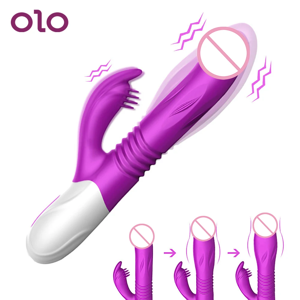 OLO Teleskopski Dildo Vibrator Dvostruki Jezik za Lizanje G-Točke Seks Igračke za Žene Erotski Robu za Odrasle Stimulator Klitorisa 10 Brzina Slika 5