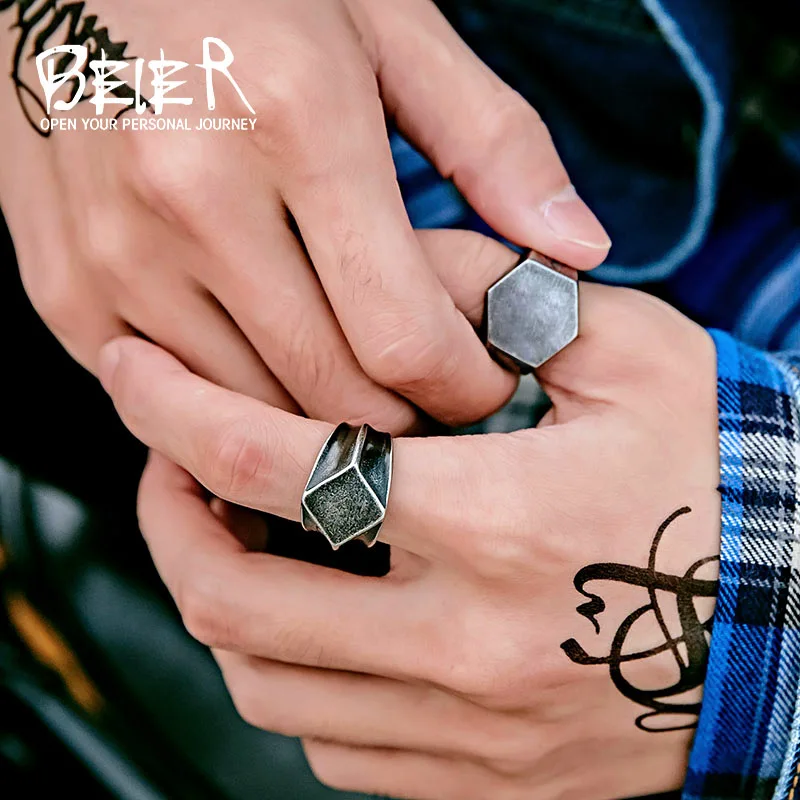 BEIER novi dućan Novi Dizajn od nehrđajućeg čelika Jedinstveni Prsten za muškarce Starinski Nakit LLBR8-437R Slika 1