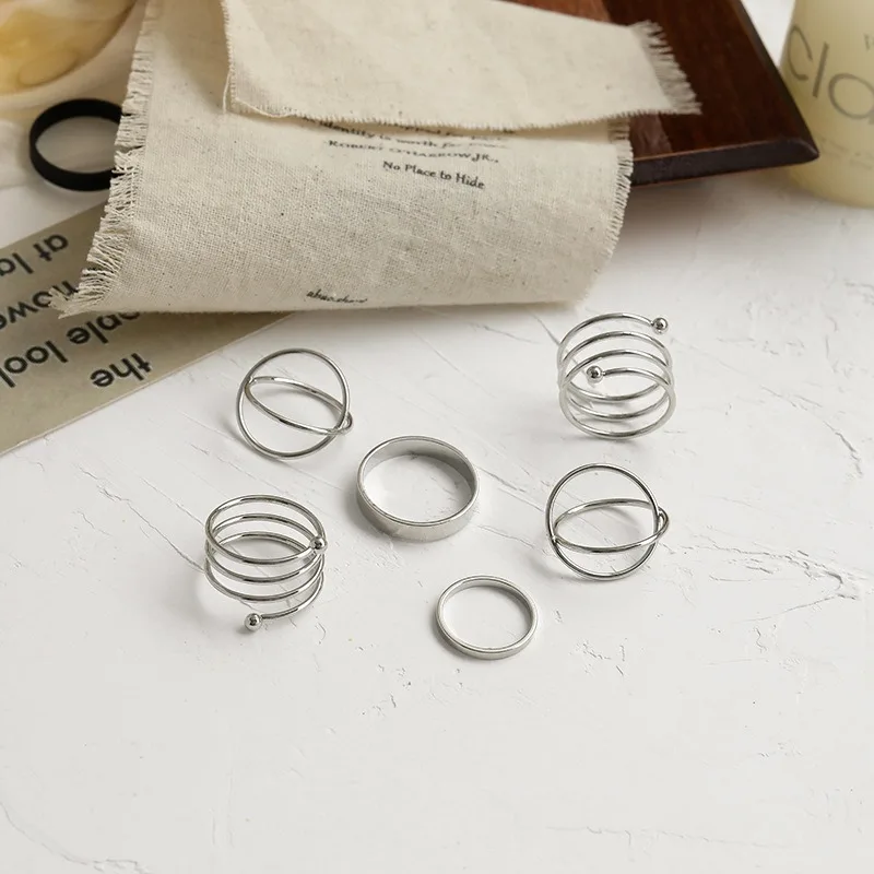 Originalni Dizajn Zlatne Boje, Okrugle Šuplje Geometrijski Prstenovi Set Za Žene Moda Križ Twist Otvoreni Prsten, Joint Ring Mke Svadbene Darove Slika 1