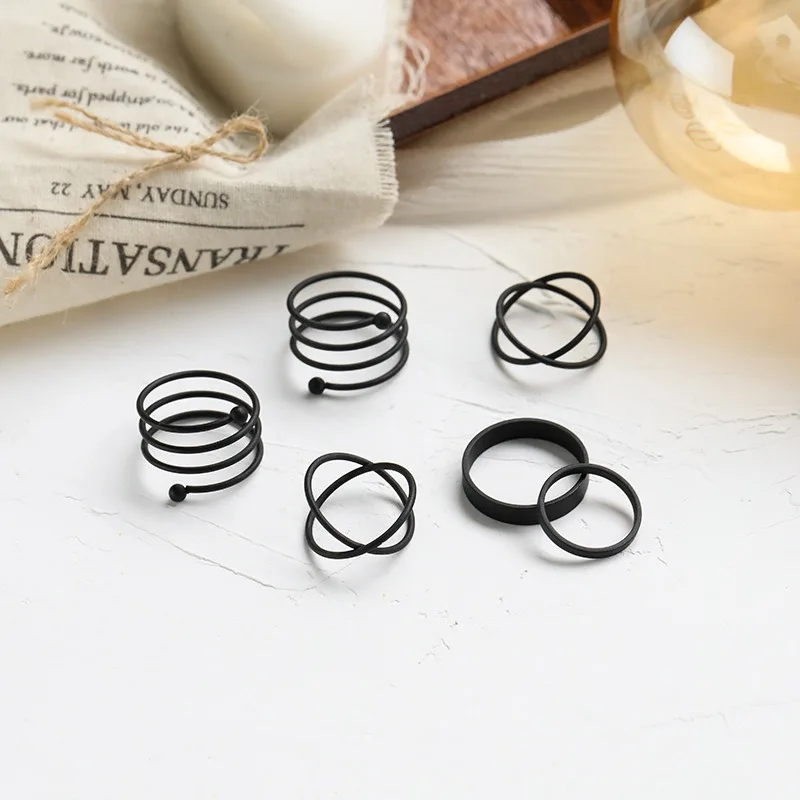 Originalni Dizajn Zlatne Boje, Okrugle Šuplje Geometrijski Prstenovi Set Za Žene Moda Križ Twist Otvoreni Prsten, Joint Ring Mke Svadbene Darove Slika 4
