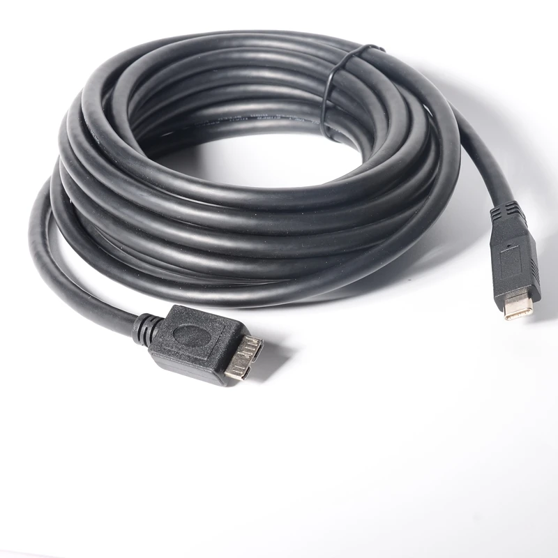 USB kabel za C - Micro USB 3.0 5 m (USB C - USB Micro B 3.0, Micro USB 3.0 - USB-C) i crne boje (16,4 ft, 5 metara) Slika 4