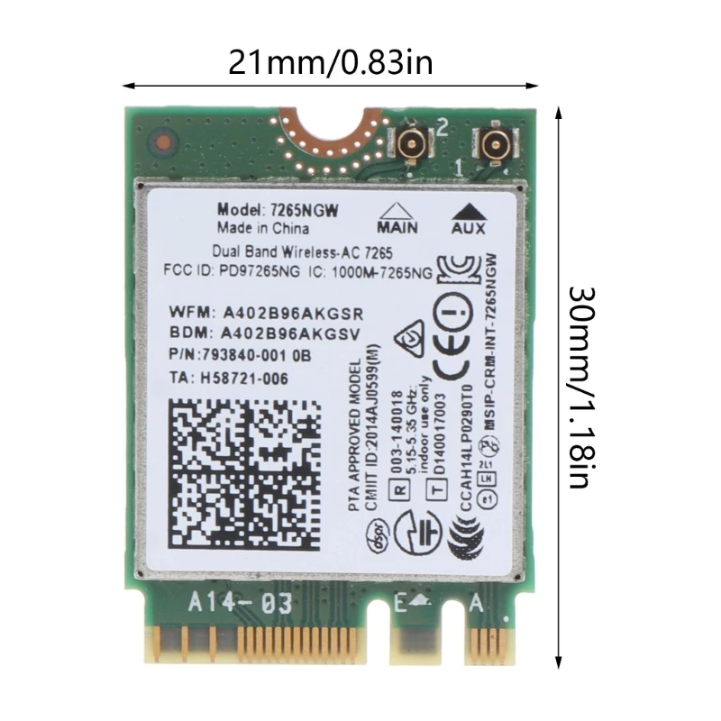 Q39D ForIntel 7265NGW dual-band wireless-AC 7265 867 Mbps, 802.11 ac 2x2 Podršku za Wi-Fi Bluetooth-com 4.0 NGFF M. 2 Mini-kartica pci-e Slika 0
