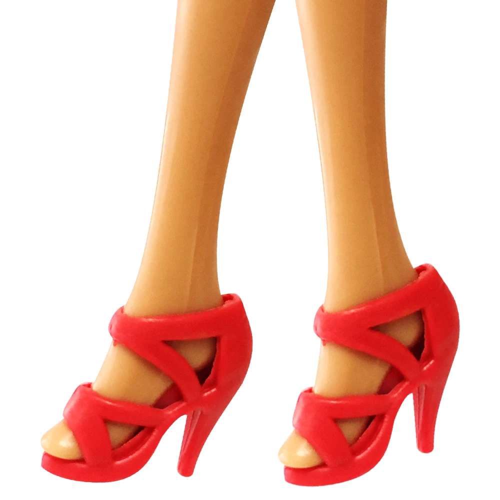 NK 10 parova/compl. Pribor Za lutke, Crvene cipele, Slatka Trendi Sandale na Petu Za Lutke Barbie, Kvalitetna Dječja Igračka 01A 6X Slika 1