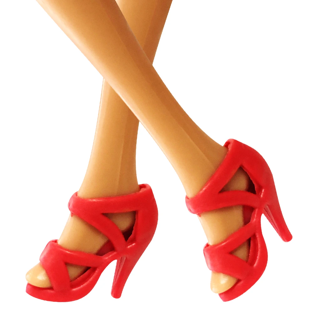NK 10 parova/compl. Pribor Za lutke, Crvene cipele, Slatka Trendi Sandale na Petu Za Lutke Barbie, Kvalitetna Dječja Igračka 01A 6X Slika 2