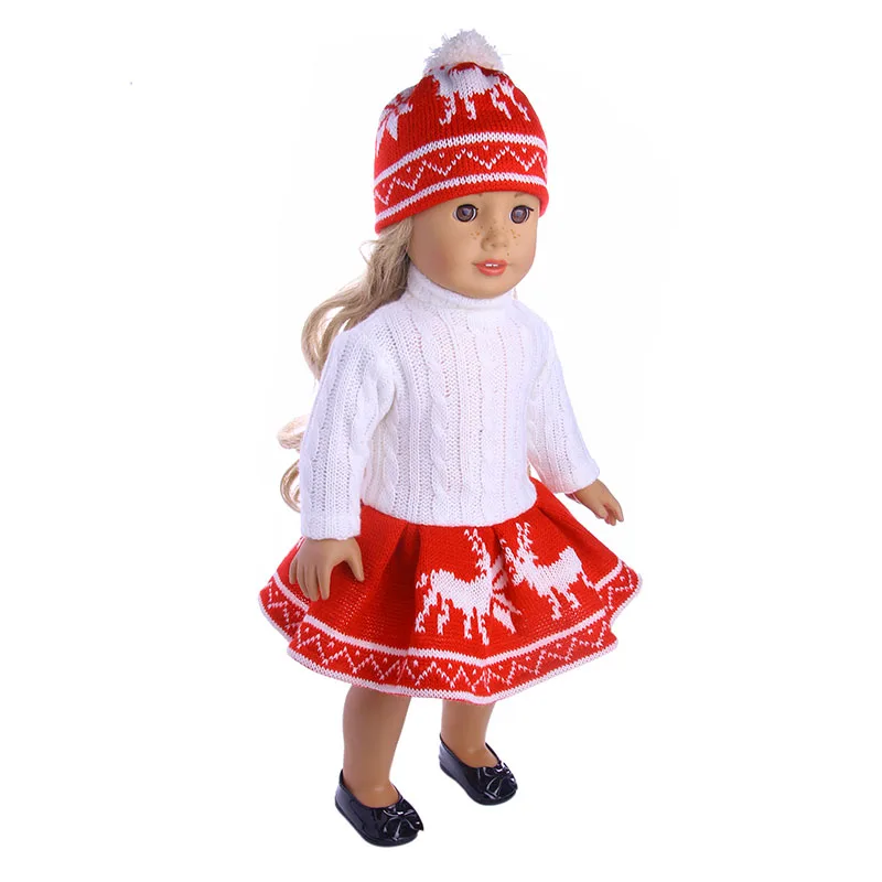 Božićni pulover sa slike Los, Suknja, Prikladan za 18 cm u američkom stilu i 43 cm, Odjeća Za Novorođenčad Lutke, Naša Generacija, Pribor Za Djevojčice Slika 0