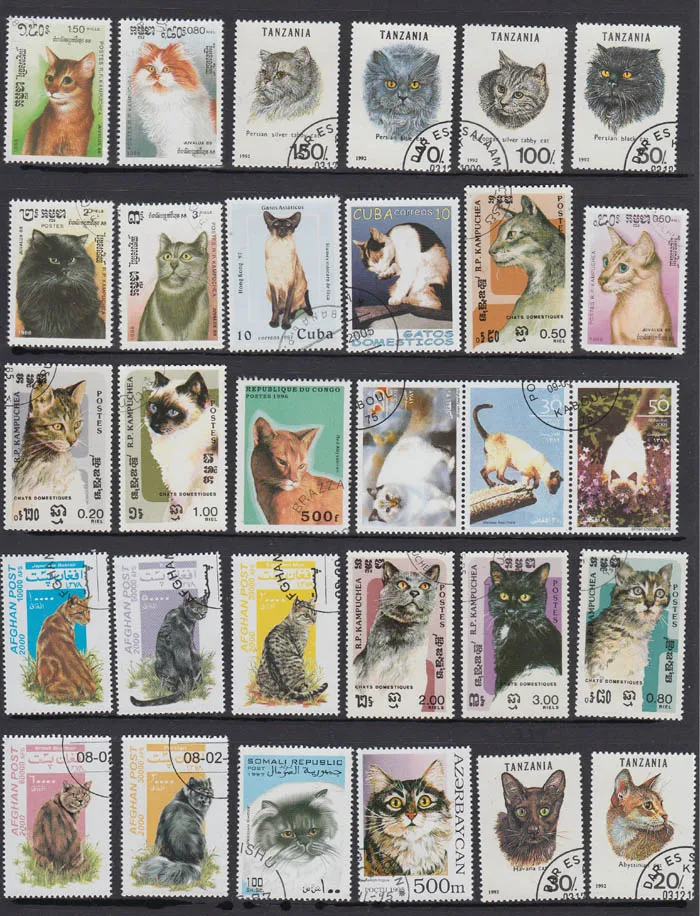 50 kom./pak. Mačka se razlikuje od mnogih zemalja, nema Ponavljanja Neiskorištenih poštanskih maraka za kolekcionarstvo Slika 1