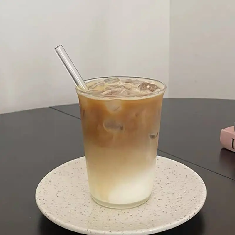2 komada Prozirna Staklena Čaša Jednostavna Kava Šalicu Hladne Pitke Šalica Kućni Ured Mlijeko Led Sok Kava Šalica Vode Kreativni Dar 350 ml Slika 2