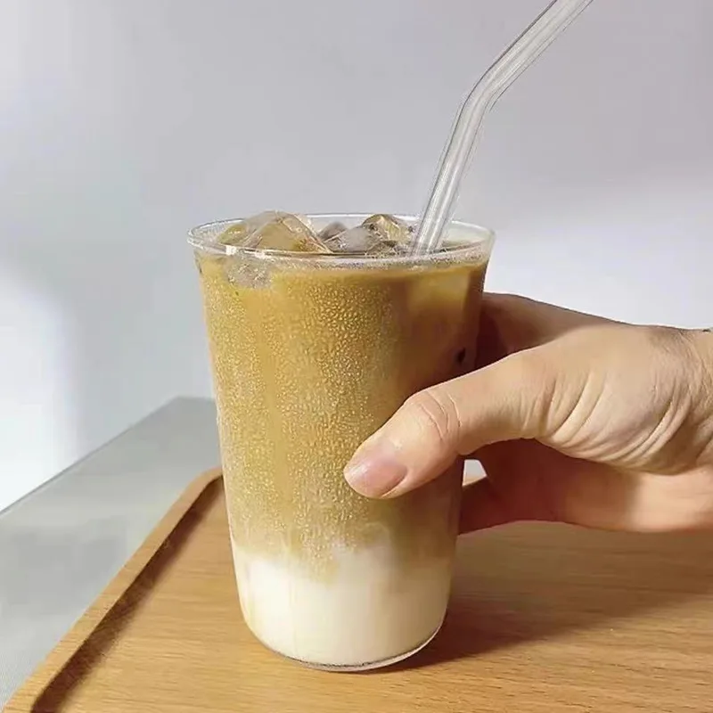 2 komada Prozirna Staklena Čaša Jednostavna Kava Šalicu Hladne Pitke Šalica Kućni Ured Mlijeko Led Sok Kava Šalica Vode Kreativni Dar 350 ml Slika 3