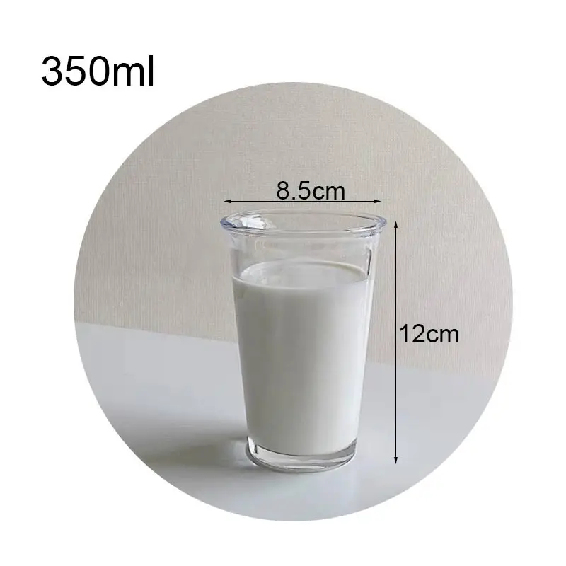 2 komada Prozirna Staklena Čaša Jednostavna Kava Šalicu Hladne Pitke Šalica Kućni Ured Mlijeko Led Sok Kava Šalica Vode Kreativni Dar 350 ml Slika 5