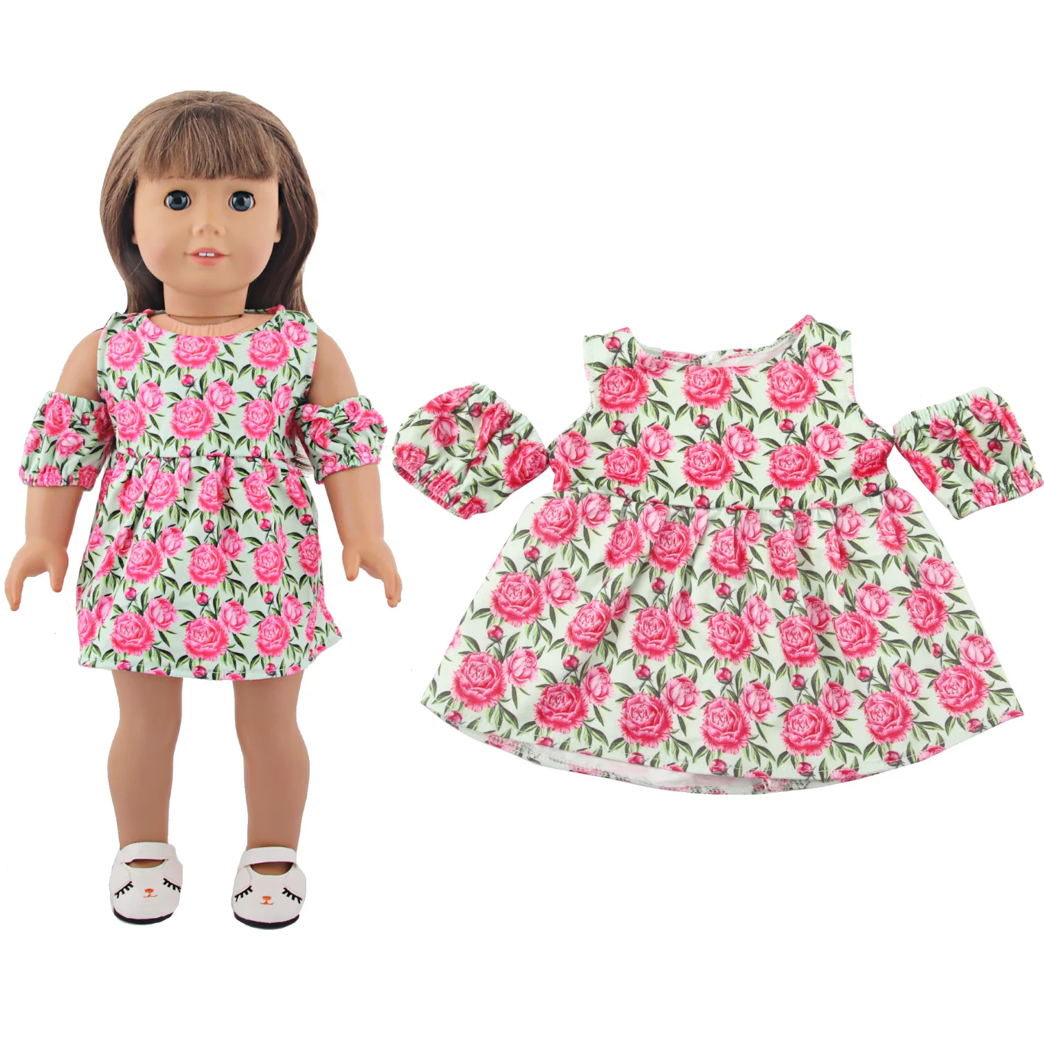 Lutkarski haljinu s po cijeloj površini Zeca, suncokreta, Ruža za 18-inčni američke lutke Popularna lutkarska odjeća za novorođenče 43 cm, lutke OG Girl Slika 2