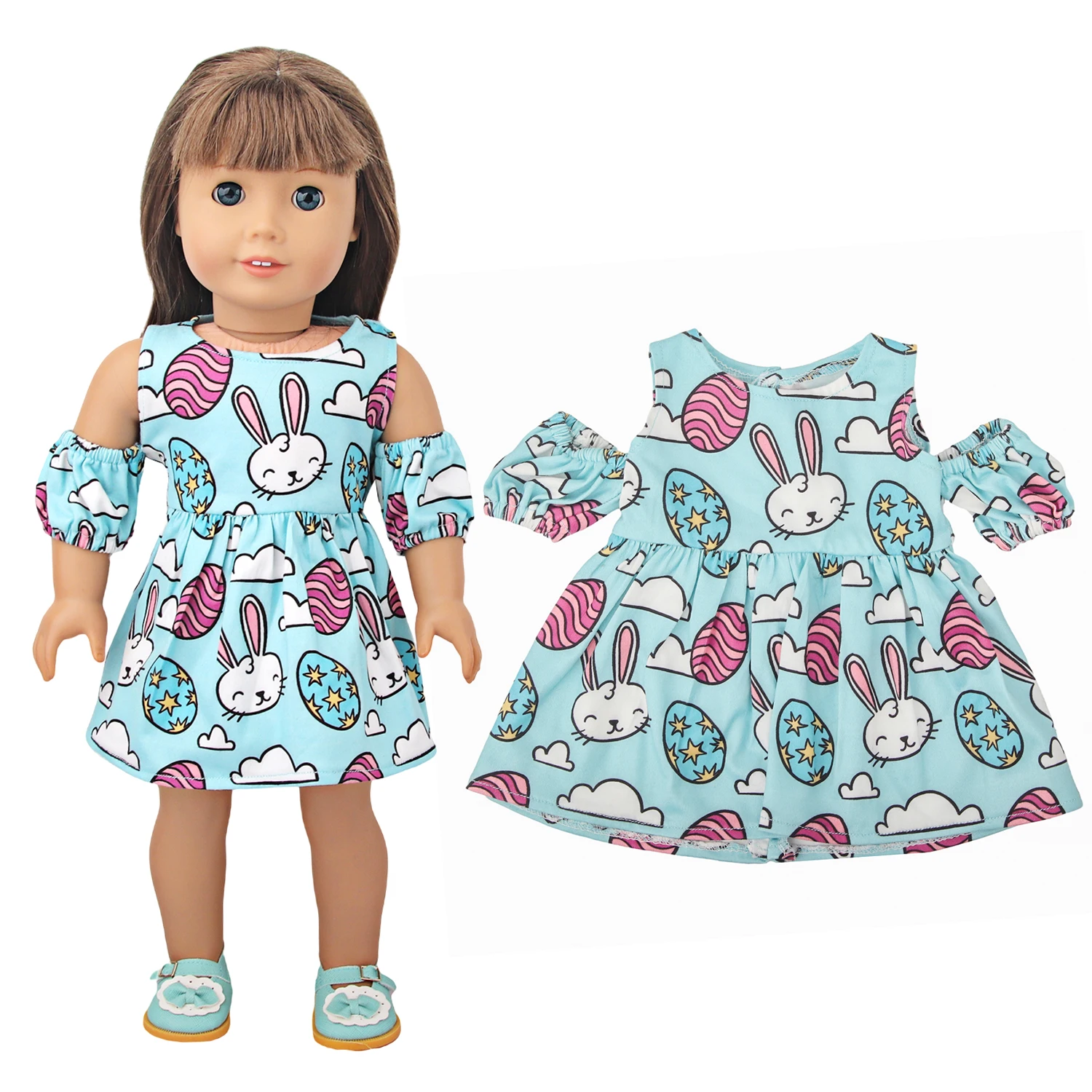 Lutkarski haljinu s po cijeloj površini Zeca, suncokreta, Ruža za 18-inčni američke lutke Popularna lutkarska odjeća za novorođenče 43 cm, lutke OG Girl Slika 4