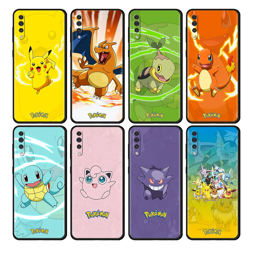 Torbica Za Samsung Galaxy A50 A70 A30 A20s A20e A10 A40 A10s A10e M51 M52 M30s M13 5G Crna Torbica Za Telefon Pokemon Pikachu Slika 3