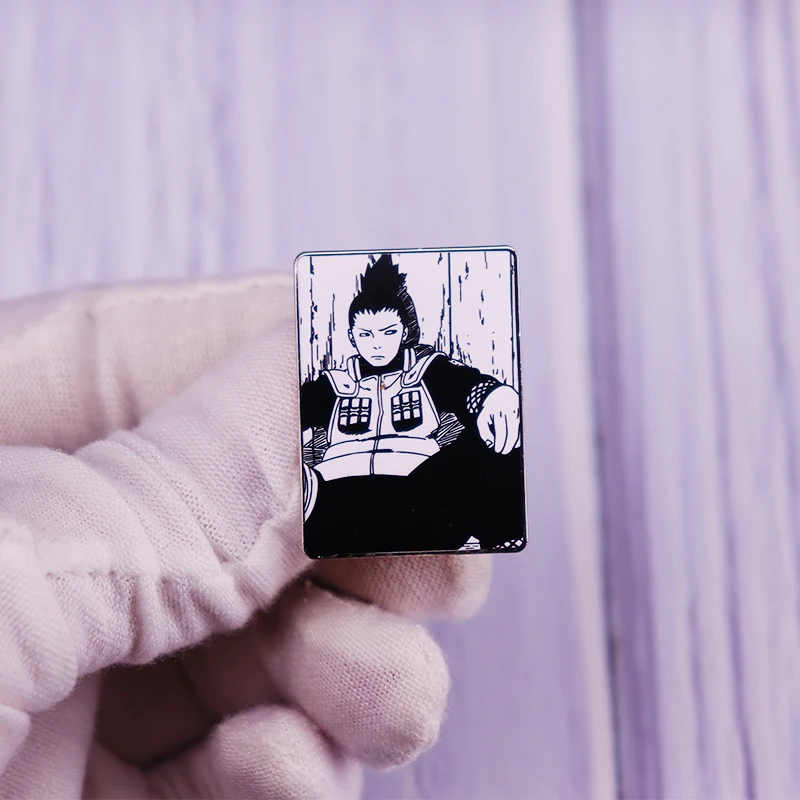 Шиппууден Nara Шикамару Japanska Manga Эмалевая Broš Pin Rever Čvrste Metalne Igle Broševi Ikone Fin Nakit Pribor Slika 1