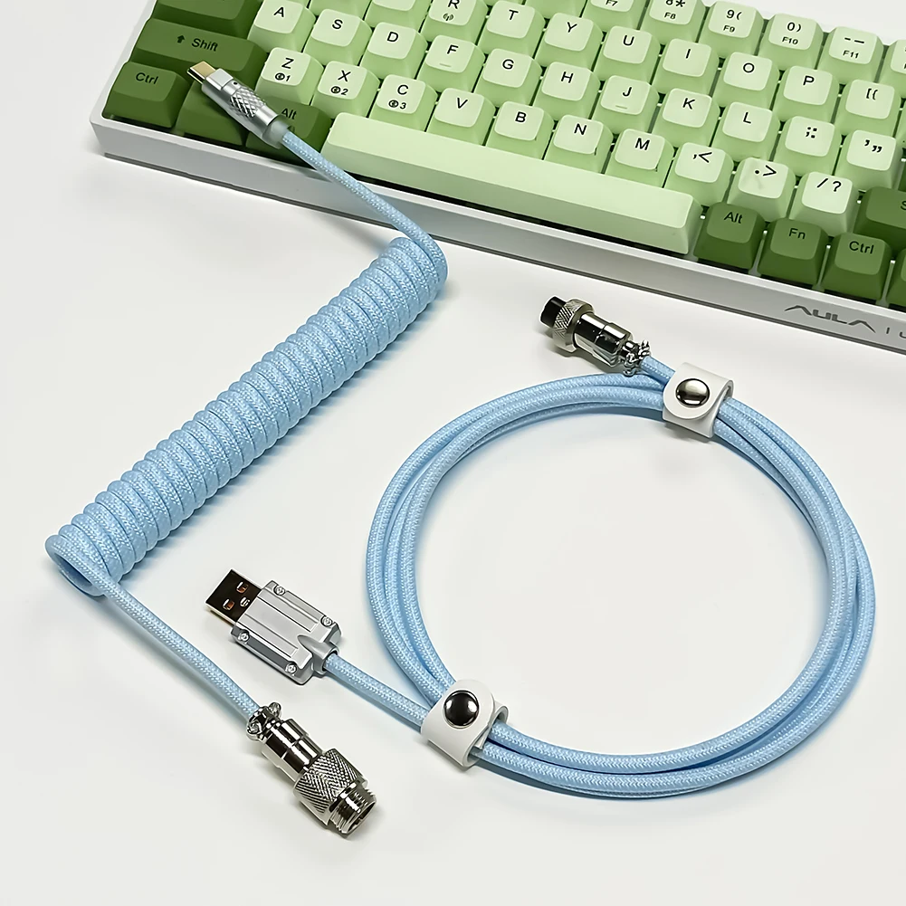 Type-C, USB 1,8 M Mehanička Tipkovnica Spiralni Kabel Žica Type-C, USB Kabel Namotan Avionski Priključak Pribor za Gaming Tipkovnice Slika 0