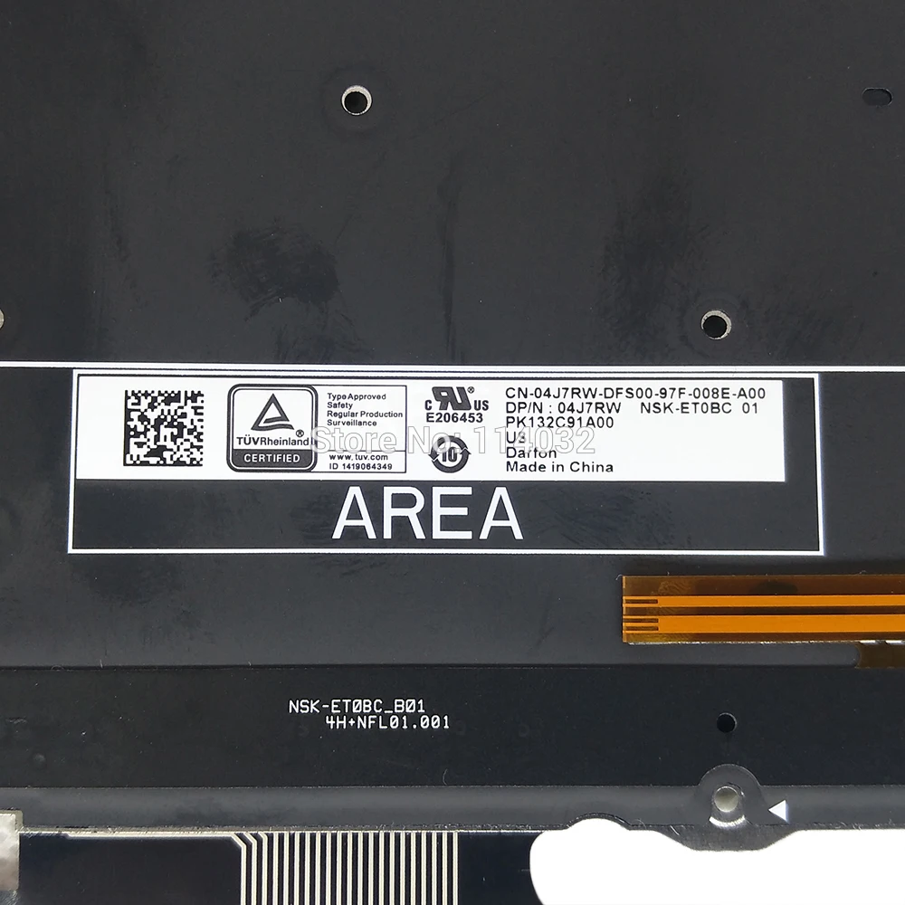 Tipkovnica SAD za Dell XPS 13 7390 2-u-1 na engleskom jeziku crna s pozadinskim osvjetljenjem 04J7RW NSK-ET0BC PK132C91A00 4J7RW original Slika 3