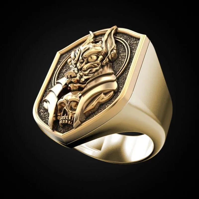 Novi 2020 godine Prsten Anubis, egipatski bog smrti, zlatni prsten-prsten katranom Slika 4