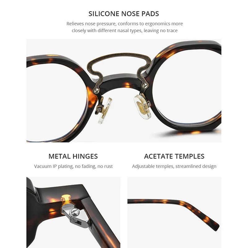 ГЕПИДЕМ Acetat Optički Naočale Okvira Za Muškarce 2021 Novi Retro Vintage Okrugle Naočale Kod Kratkovidnosti Naočale Na Recept 9153 Slika 3