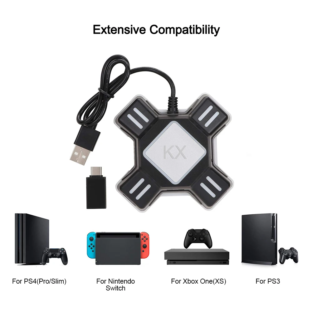 KX USB Kontroleri igru Adapter je Pretvarač Video igre Tipkovnica i Miš Konverter za prebacivanje/Xbox za PS4/PS3 Slika 2