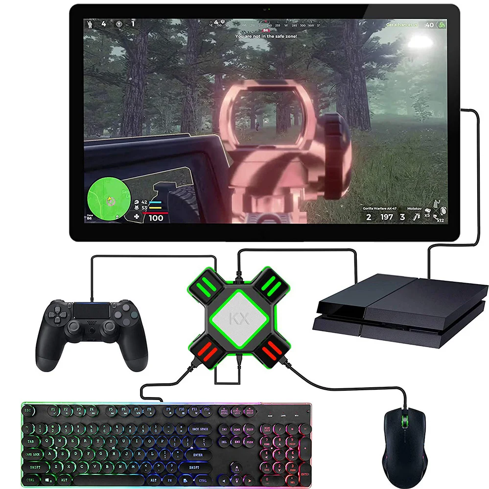 KX USB Kontroleri igru Adapter je Pretvarač Video igre Tipkovnica i Miš Konverter za prebacivanje/Xbox za PS4/PS3 Slika 5