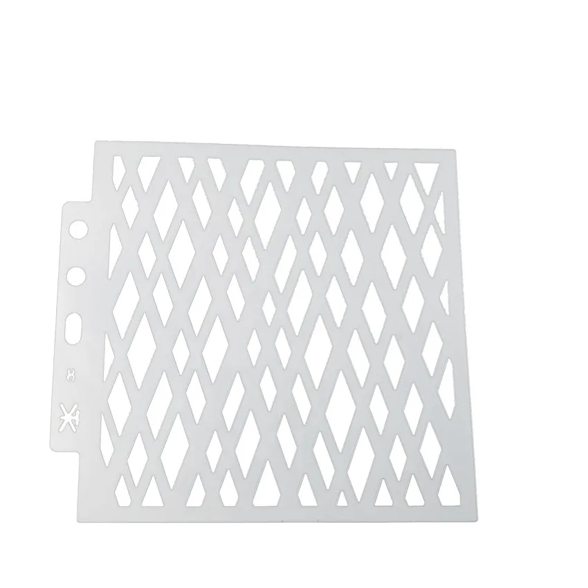 13*14 cm grid šablone za albume sprej plastični oblik štita DIY šuplji kolač Dekoracije ispis čipke line za Valentinovo Slika 1