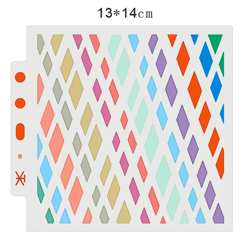 13*14 cm grid šablone za albume sprej plastični oblik štita DIY šuplji kolač Dekoracije ispis čipke line za Valentinovo Slika 4