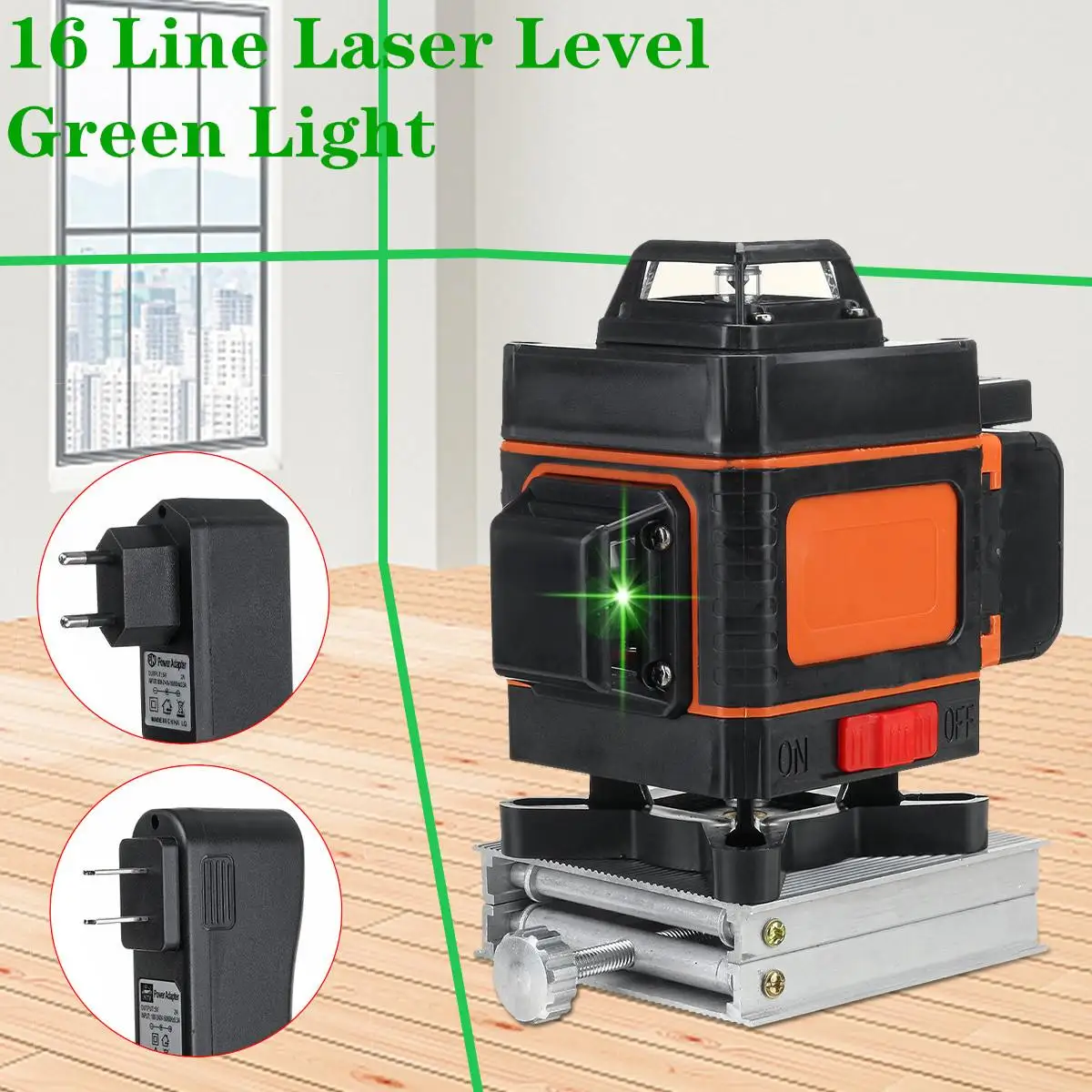 16 Linija Laserski Razinu 4D Zeleno Svjetlo Led Zaslon Automatski Самовыравнивание 360 ° Okretni Mjerenje Vodoravno Okomito Križ Daljinsko Upravljanje Slika 1