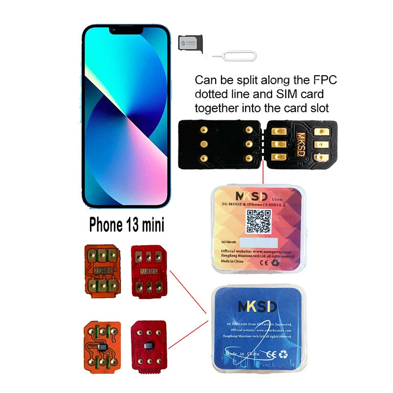 1 kom. Kompatibilan sa SIM KARTICOM MKSD Ultra 5G za Phone6/7/8/ X/XS/XR/XSMAX/11/12/13 Premijer Slika 1