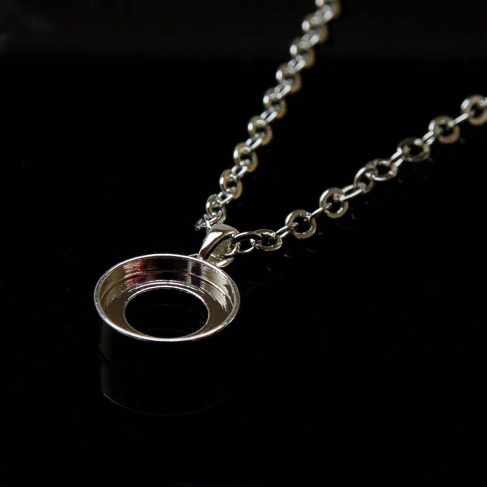 Ogrlica Miasol DIY, zamjenski ogrlica, okrugli privjesak s lancem za ogrlice-sharma DIY (insert jewelpop nije u kompletu) Slika 0