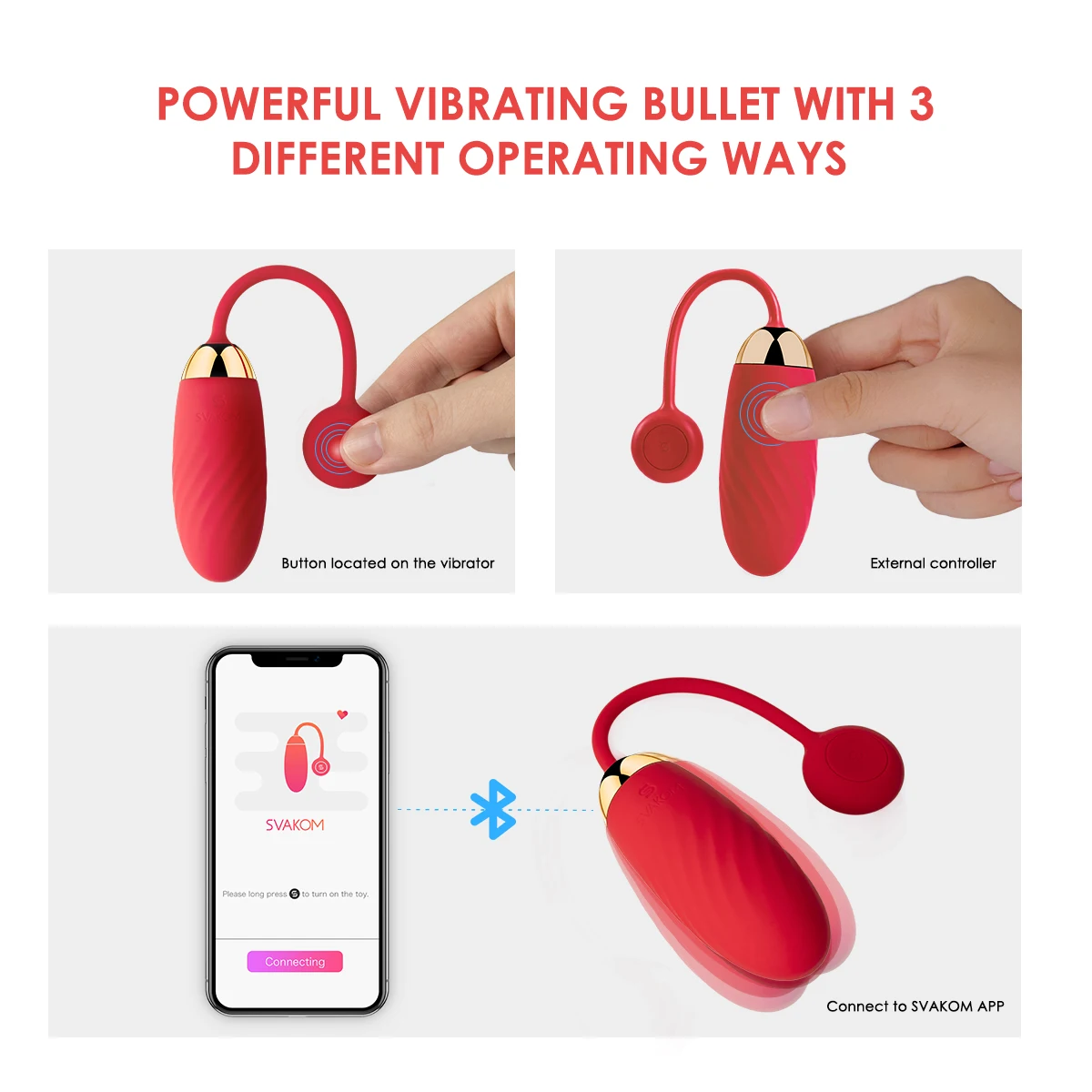SVAKOM ELLA Bullet Vibrator s mobilnim aplikacijama-Upravlja i Nosivi Bluetooth Vaginalni Vibracioni Пулевой zona Seks-Igračke za žene Slika 5