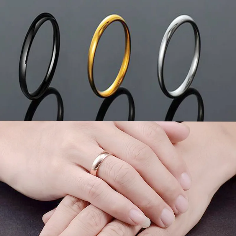 Samo 4 mm дуговое сферическое glatko prsten od nehrđajućeg čelika od титановой čelika, muško i žensko zaručnički prsten za par Slika 3