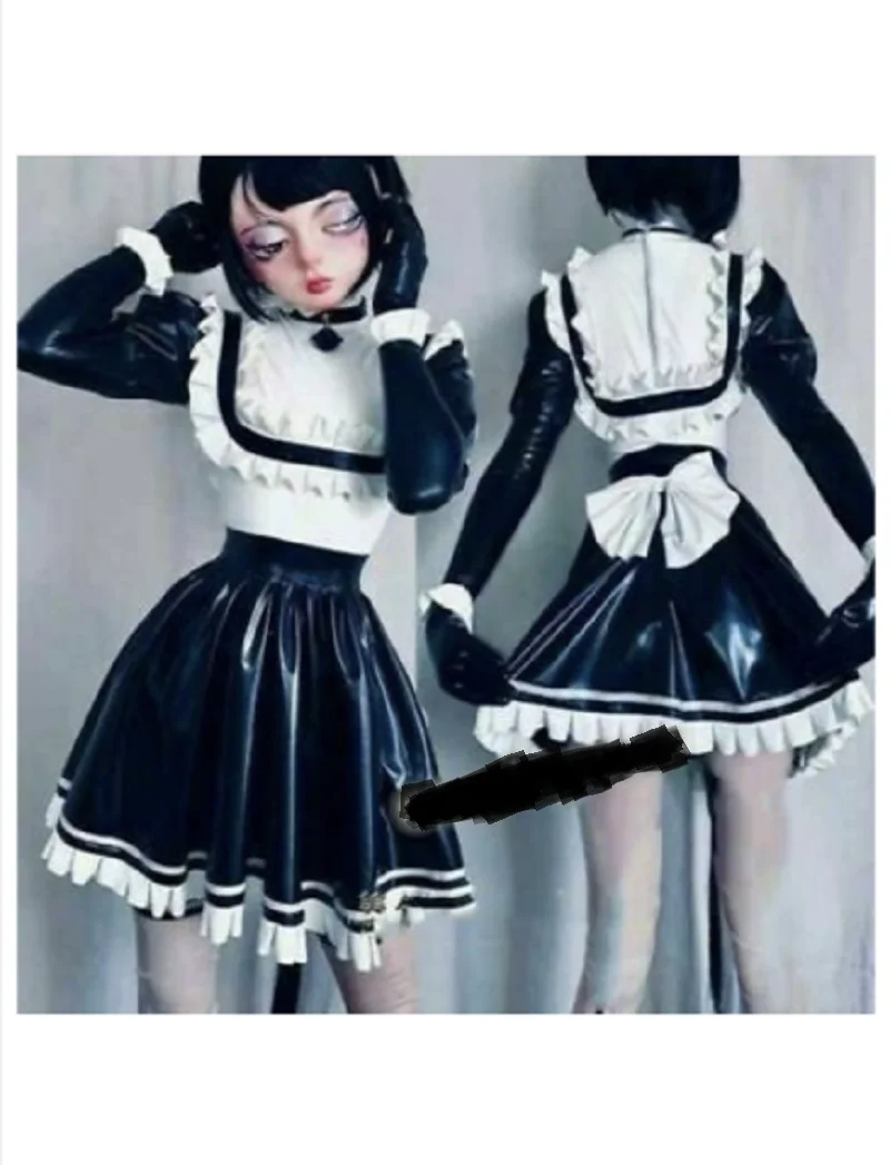 Curica sluškinja PVC haljinu запирающаяся uniforma cosplay odijelo Slika 0