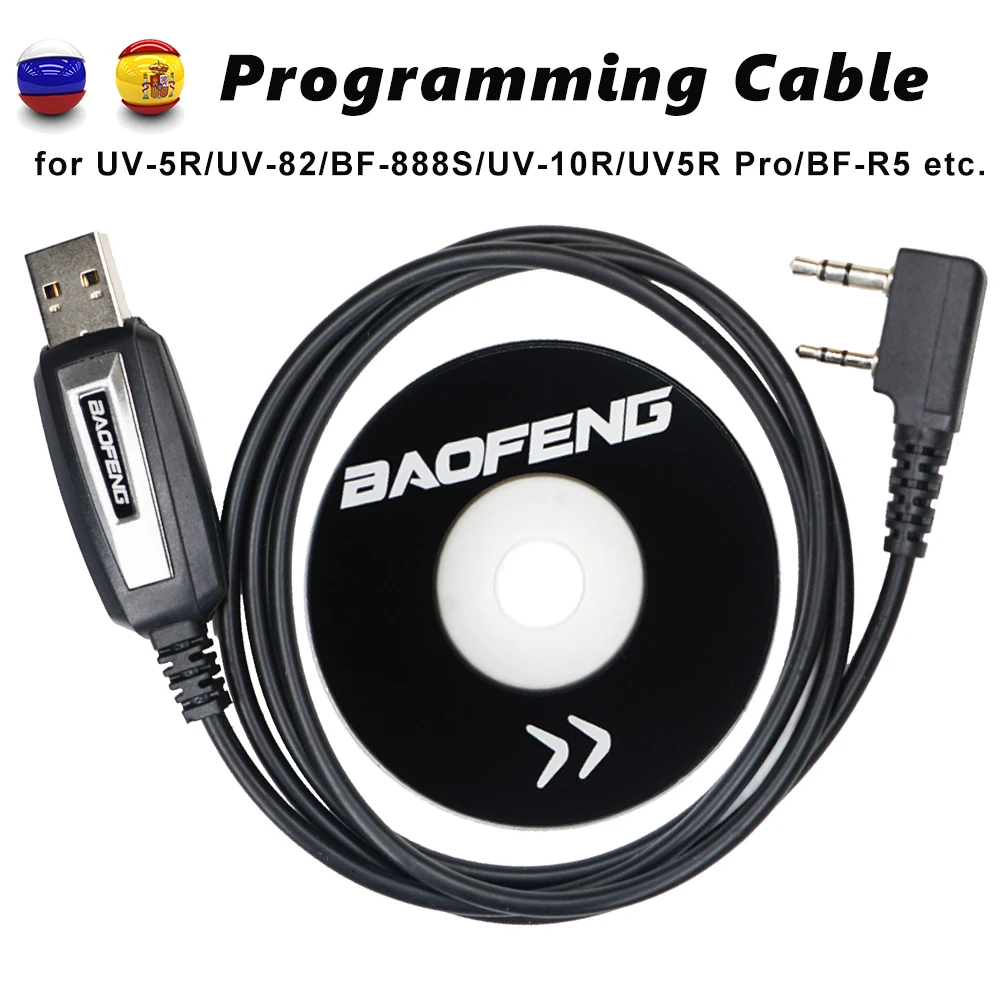 USB Kabel za programiranje i reprogramiranje za prijenosna раций Baofeng za BF-888S / UV-5R / UV-82 / BF-R5 / UV-10R i sl. S priključkom CD s upravljačkim programima K Slika 0
