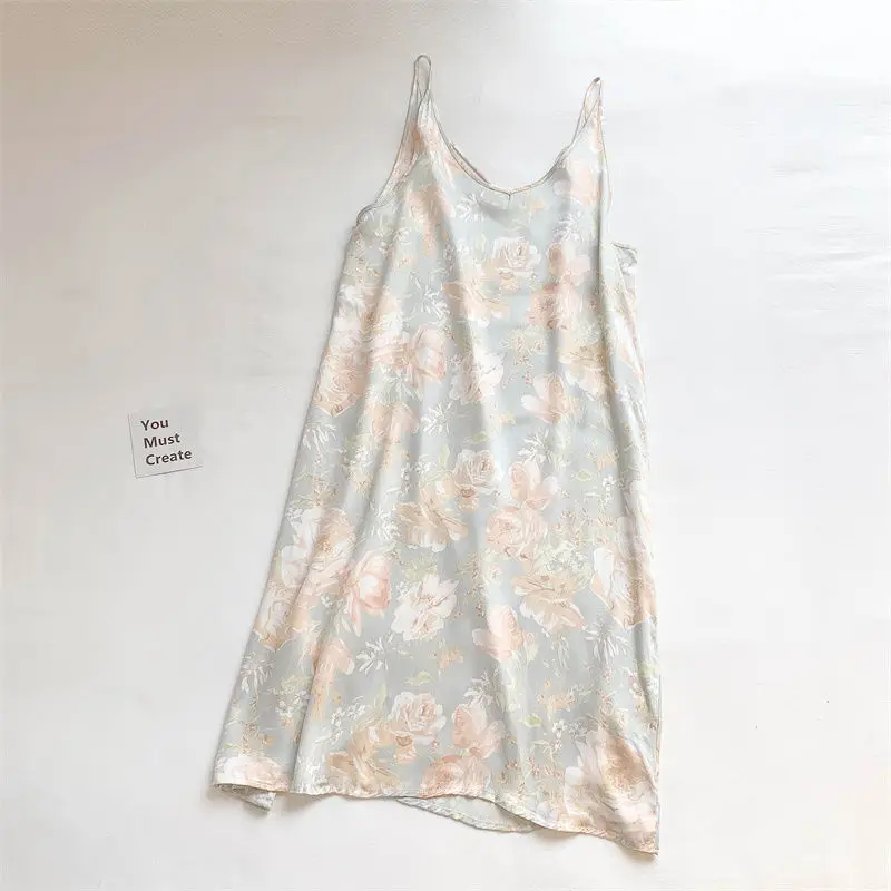 Noćne Košulje Bez Rukava, Ženski Cvijet Seksi Dizajn Svakodnevne Prozračne Dnevne Soft Klasicni Elegantne Ljetnim Pidžama U Korejskom Stilu, Jednostavne Slika 4