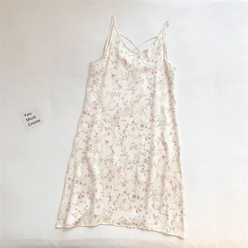 Noćne Košulje Bez Rukava, Ženski Cvijet Seksi Dizajn Svakodnevne Prozračne Dnevne Soft Klasicni Elegantne Ljetnim Pidžama U Korejskom Stilu, Jednostavne Slika 5