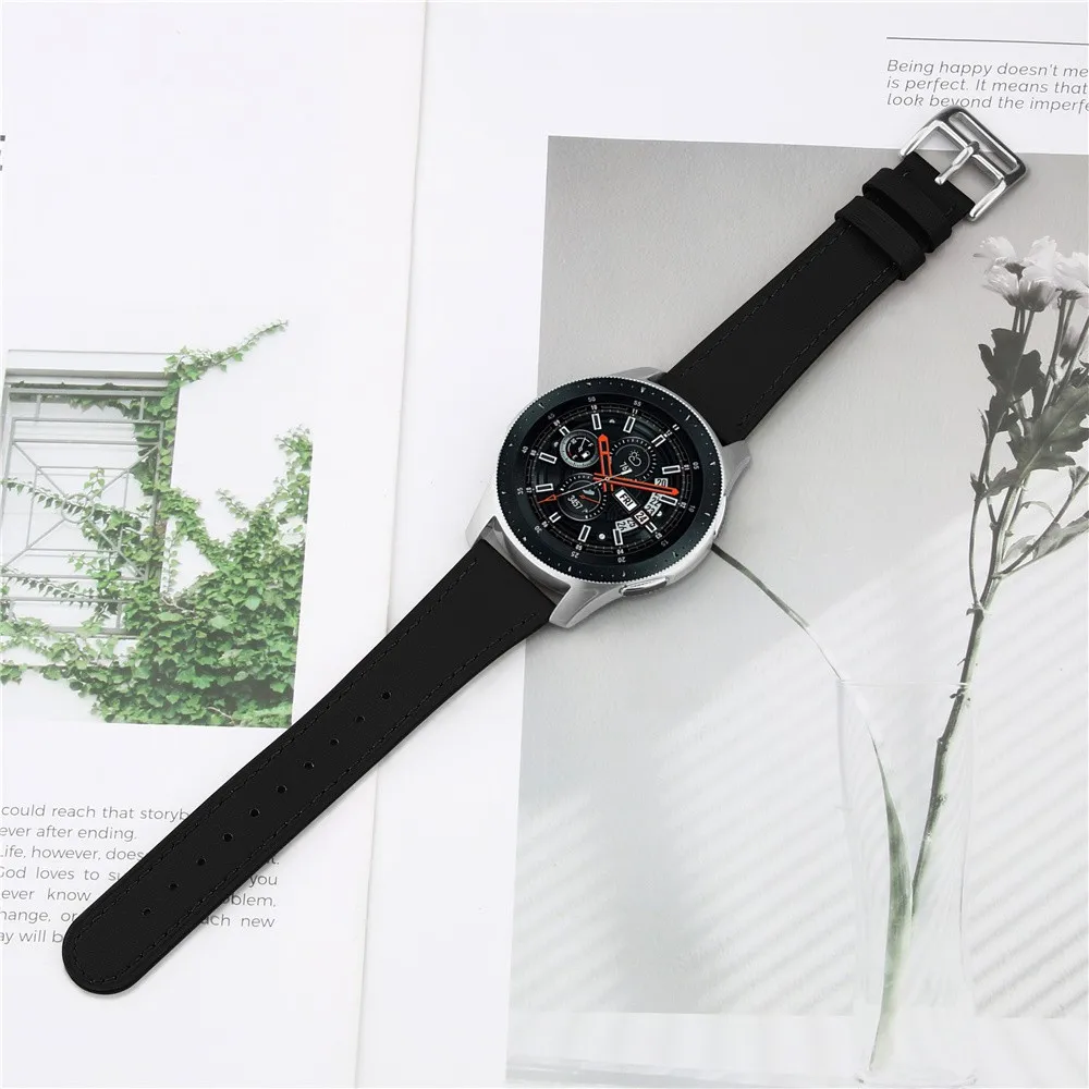 EiEuuk Zamijeniti Remen za sat od prave Kože, Narukvica, Remen za Samsung Galaxy Watch (46 mm)/Pametni Sat Gear S3 Slika 1