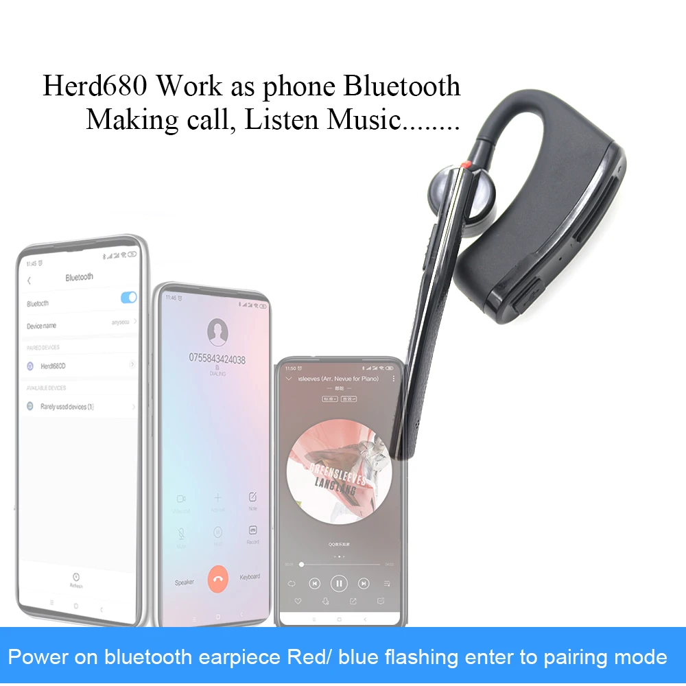 Za BaoFeng UV-82 UV-5R 888S Prijenosni prijenosni radio Dvosmjerni Radio-Moto Bike Bluetooth Hands-free PZR Slušalice Bežične Slušalice Slušalice Slika 1